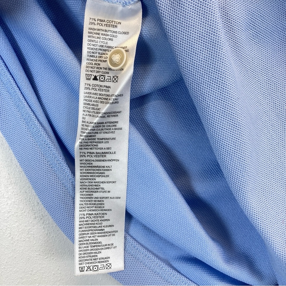 Tommy Bahama Men Polo Shirt M IslandZone Supima Light Blue Cotton Blend Casual - Picture 12 of 16